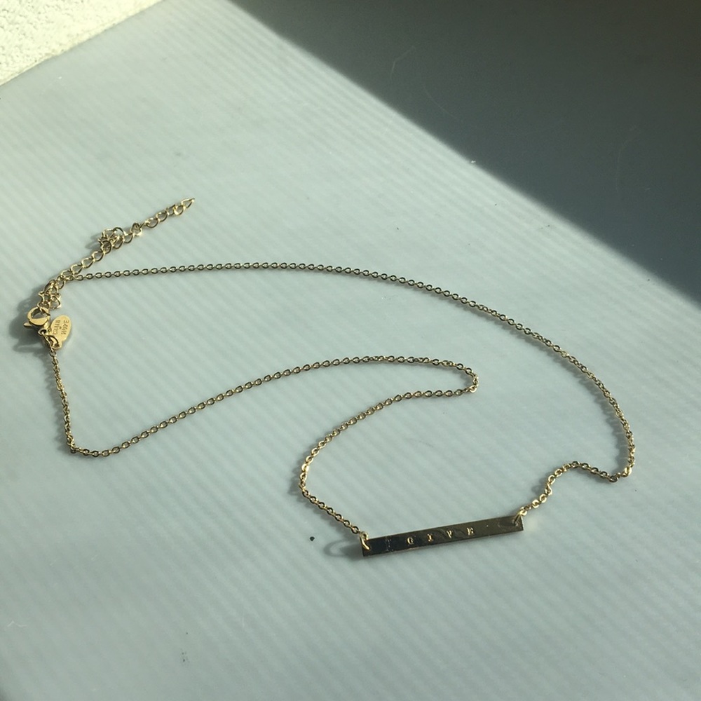 Benevolence LA “GIVE” Bar Necklace